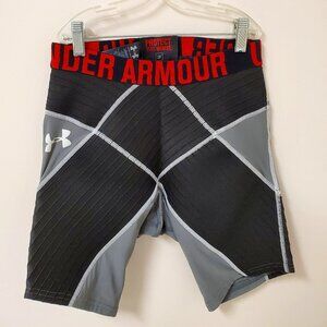 Under Armour Compression Shorts 9" Core Short Pro Graphite Black Red